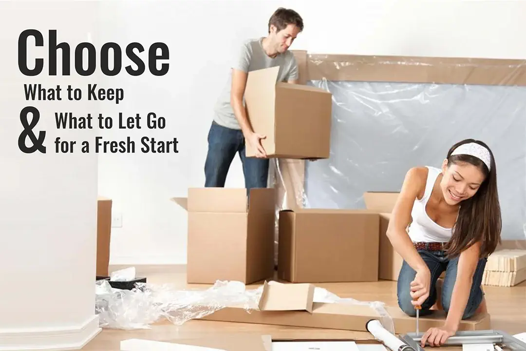 a couple is choosing the things what to keep and what to let go when moving with ready to move llc
