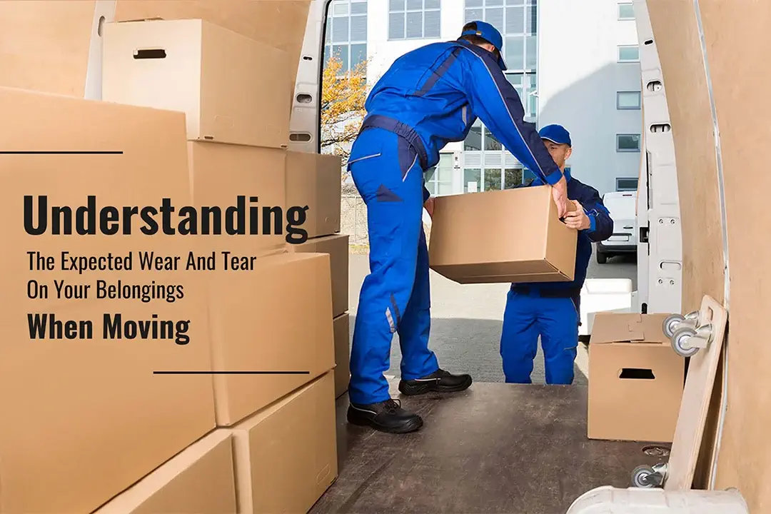 two professionals are loading truck carefully with boxes to prevent the wear and tear on your belongings when moving